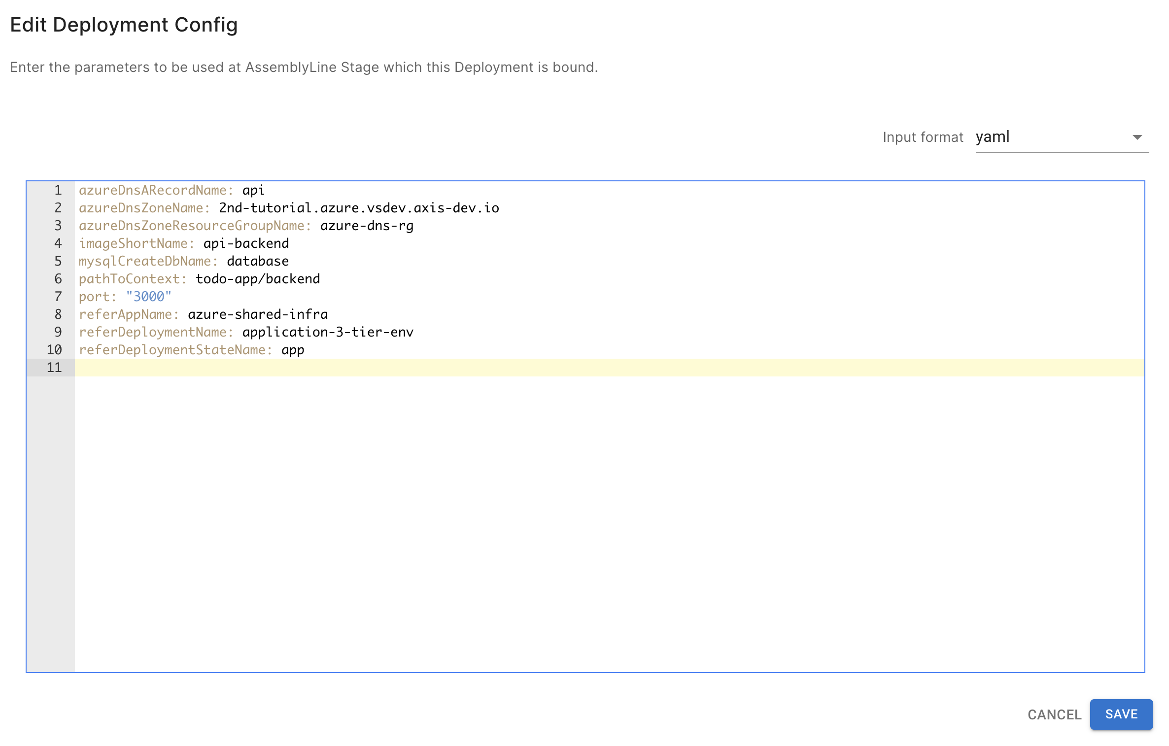 Deployment Configの登録(azure-api-backend)手順